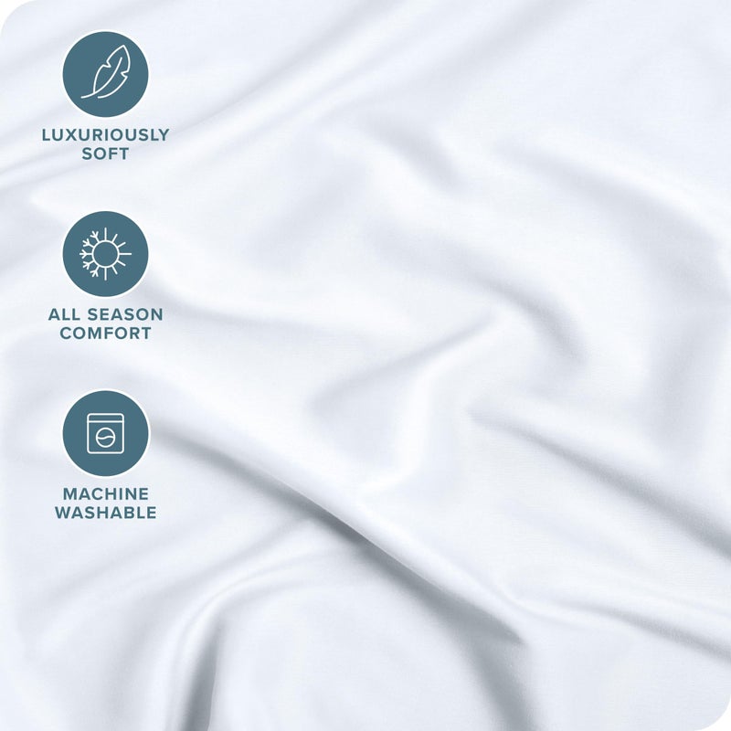Bare Home Fitted Bottom Sheet Twin XXL Size - Premium 1800 Microfiber - Ultra-Soft Hotel Luxury - Deep Pocket - Durable and Long Lasting - Fitted Sheet (Twin XXL, White) - Image 2